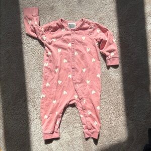 H&M Pink Heart One Piece 6-9M